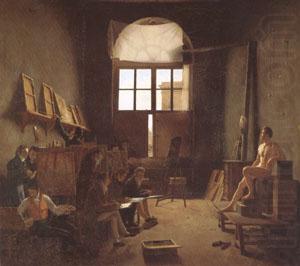 Leon-Matthieu Cochereau Interior of the Studio of David (mk05) china oil painting image